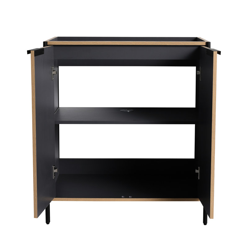 Armoire de salle de bain café 30 po - Contreplaqué de meuble-lavabo moderne, teinte