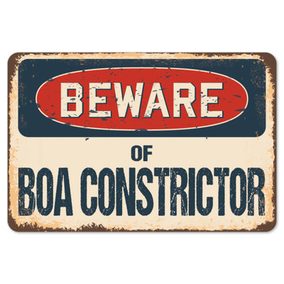 Decal-Boa Constrictor_Beware Of Boa Constrictor Rustic Sign Signmission Classic Plaque Decoration