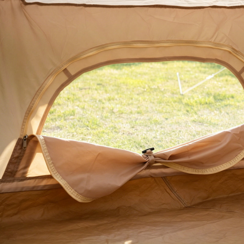 Tente cloche en tissu 13,1 pi avec prise de réchaud pour le camping Oxford, Beige