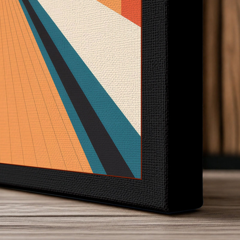 Bowling Alley Vanishing Point Retro - Wrapped Canvas, 30x20 - 76.2 x 50.8 cm, Black Border