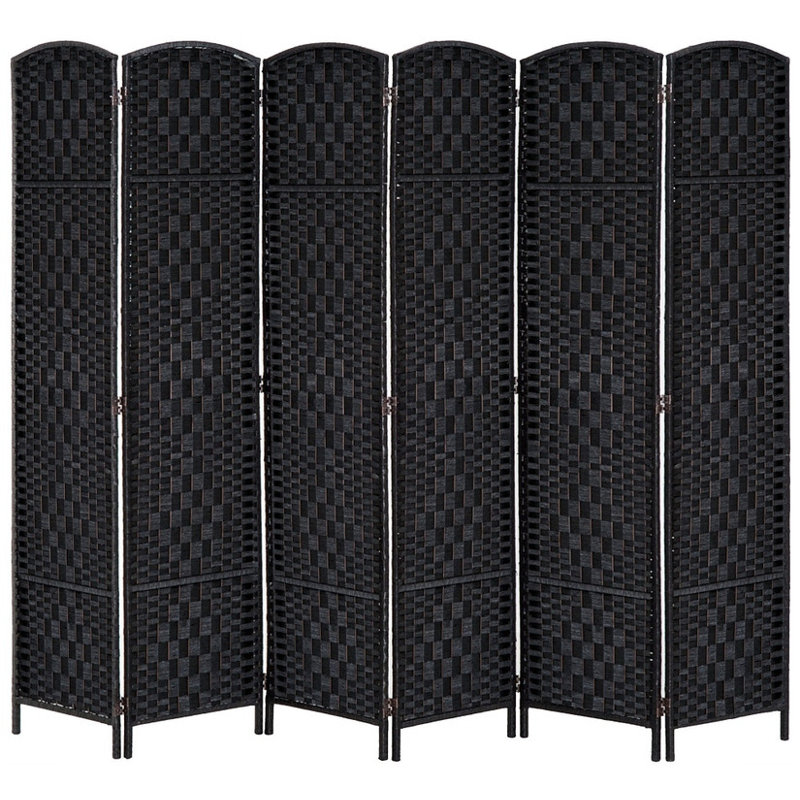 Paravent en osier 6 panneaux de 6 pi de hauteur - Paravent autoportant pour chambre à coucher, salon, bureau à domicile