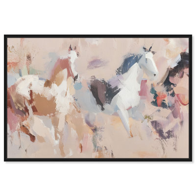 «Warm Neutralité IV», reproduction d'art sur toile encadrée par Art Remedy, cadre noir, 45 x 30