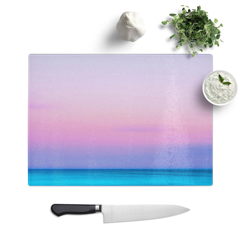 Tempered Glass Beautiful Horizon Chopping Board, 39 cm W x 28.5 cm L