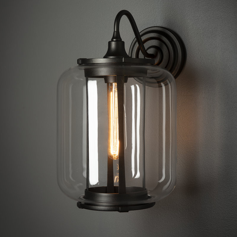 Fairwinds Outdoor Sconce - Clear Glass, Natural Iron, 14.7" H x 9" W x 11.2" D