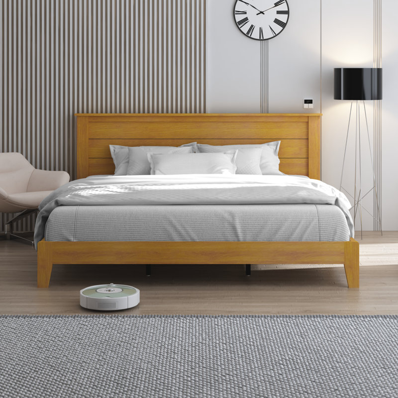 Orvas Platform Bed with Headboard, Orange, King