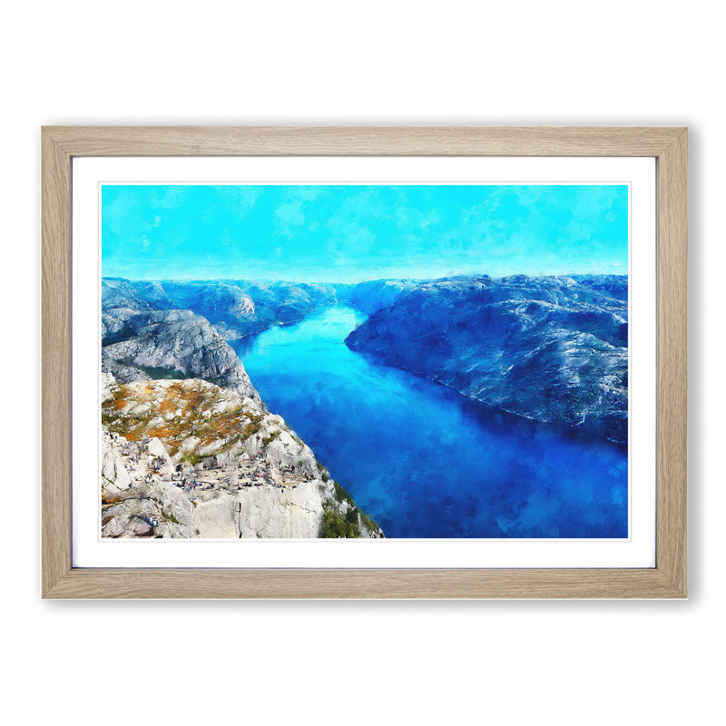Mountains in Forsand Norway - Framed Print, Oak Framed, 48cm H x 65cm W x 2cm D
