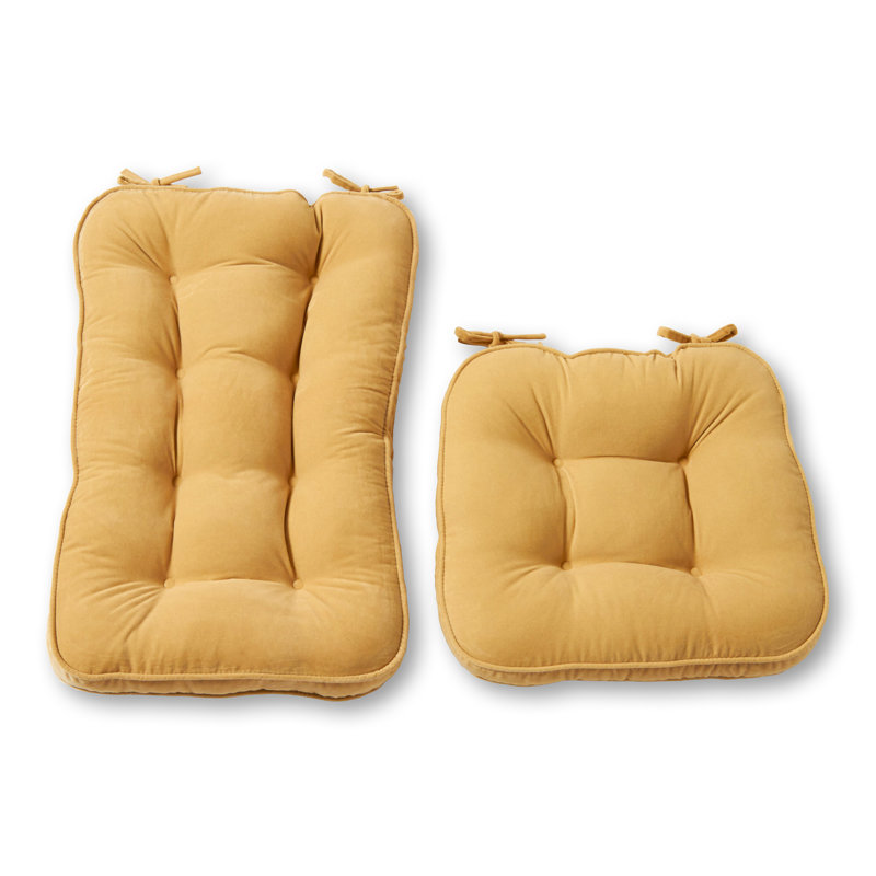 Ensemble de coussins de chaise berçante réversible en microfibre, L 28 po x P 18 po, Crème