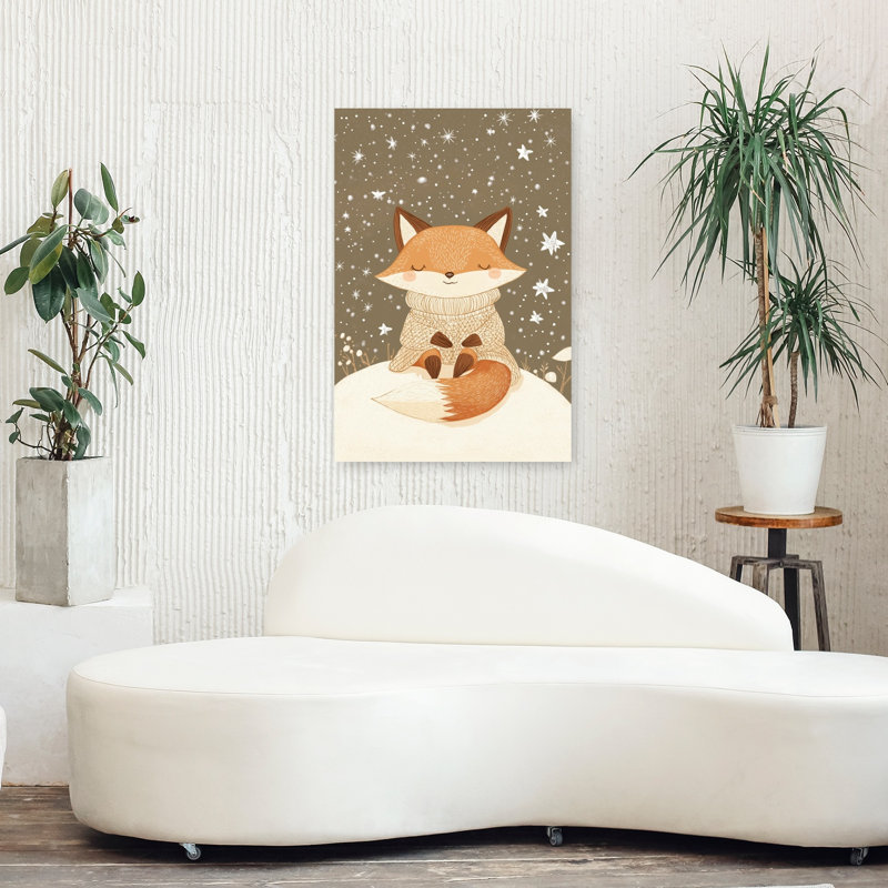 «Cozy Winter Fox Dreamy Peaceful Serene Fox Winter Forest», reproduction d'art murale, H 36 po x l 24 po