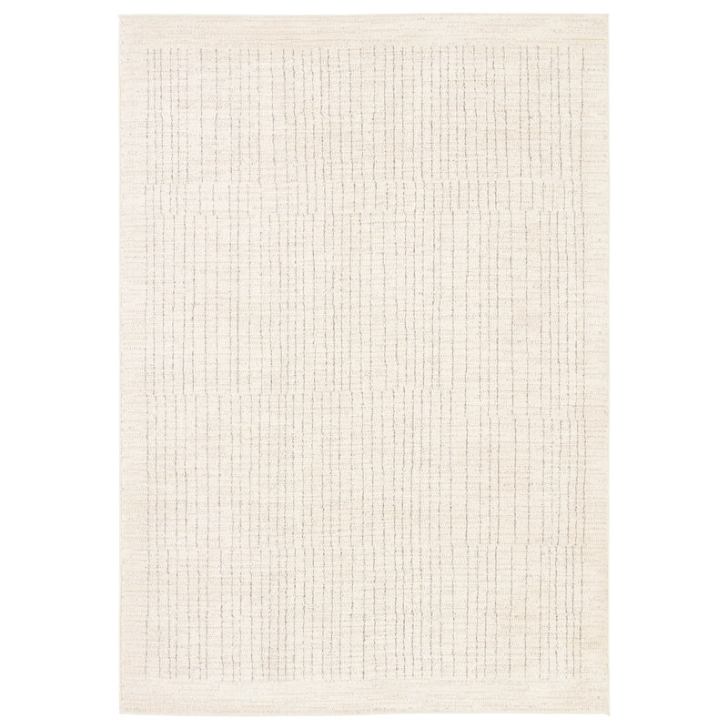 Tapis crème / gris Vibe By Orren Ellis Withe Performance, Rectangle de 5 pi x 8 pi