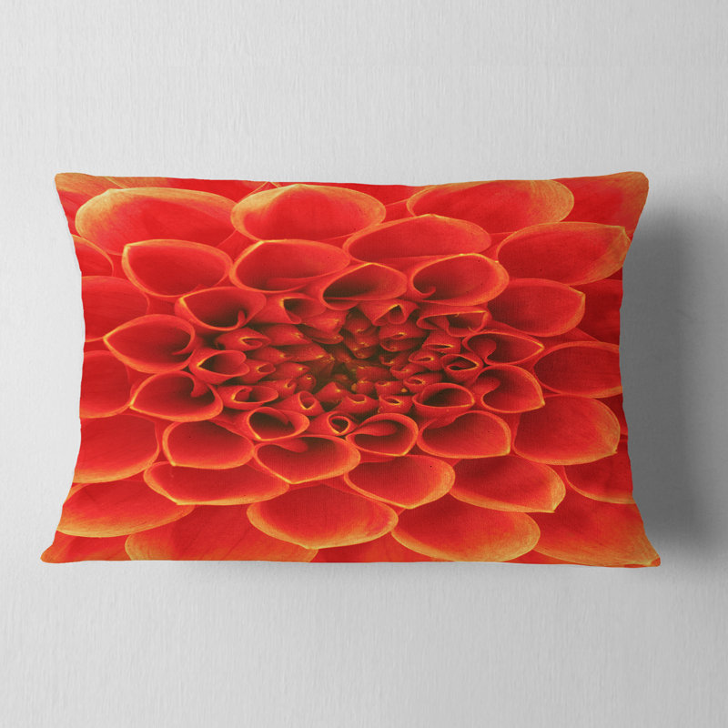 Motif floral abstrait orange - Coussin décoratif à imprimé floral
