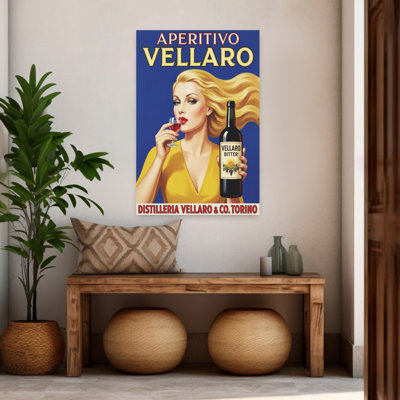 Glamorous Blonde Drink Ad Classic Elegant Retro Landscape Nature Wall Art Print 1 Piece Wrapped Canvas Wall Art
