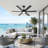 60" Modern Ceiling Fan with Light and Remote, Quiet Reversible DC Motor, 6-Speed Dimmable 3CCT LED Ceiling Fan for Living Room, Bedroom