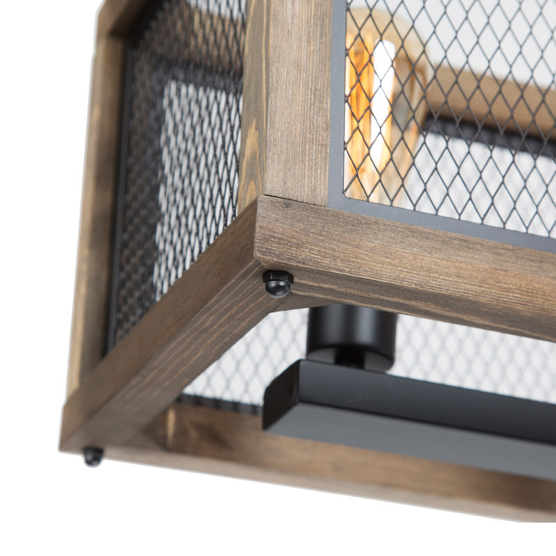 Holbert 5-Light Black Farmhouse Kitchen Island Linear Pendant