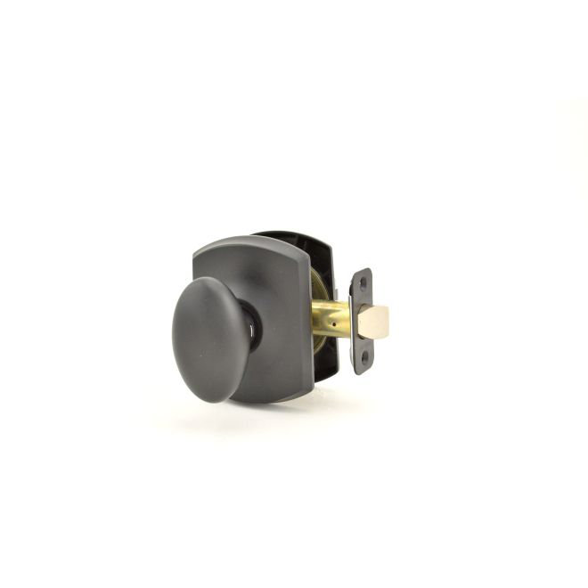 Siena Passage Door Knob with Rosette, Matte Black