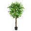  Grand ficus artificiel 7 pi （210 cm Large - Grand ficus artificiel en pot noir - Ficus artificiel pour espaces commerciaux, halls d'hôtel et décoration intérieure