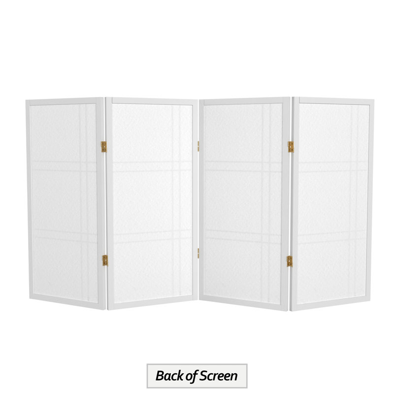 Keitez 3 ft. H Short Folding Shoji Screen, White, 4