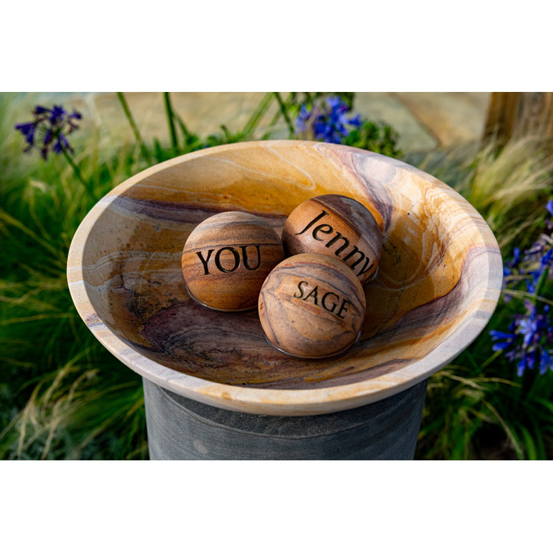 Ensley Natural Stone Birdbath