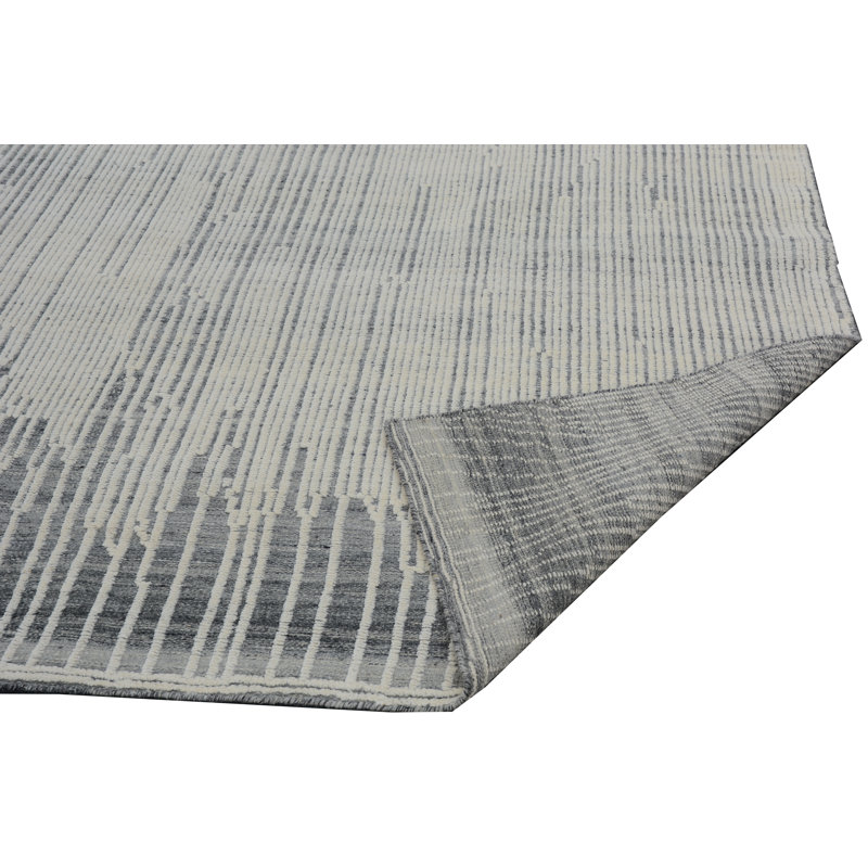 Moroccan Wool Area Rug, Rectangle 10' x 14', No Pattern and Not Solid Color