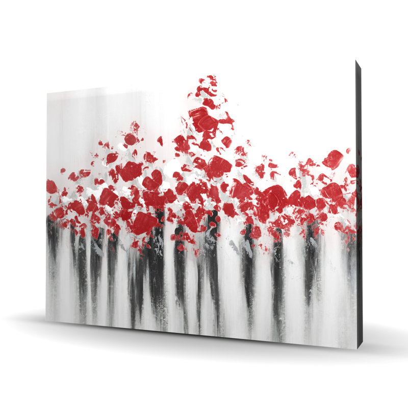 Falling Red Dot - Formes en toile grise pour la décoration intérieure | Art