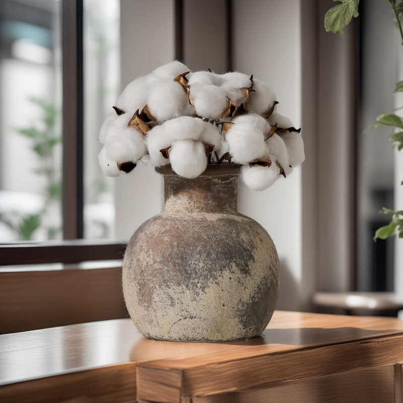 Vase boho en céramique rustique 6 pouces, Brun