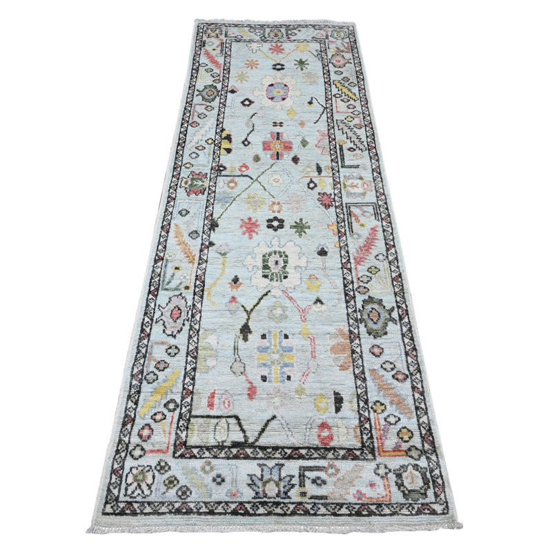 Tapis de couloir oriental bleu 2 pi 8 po x 7 pi 9 po Angora