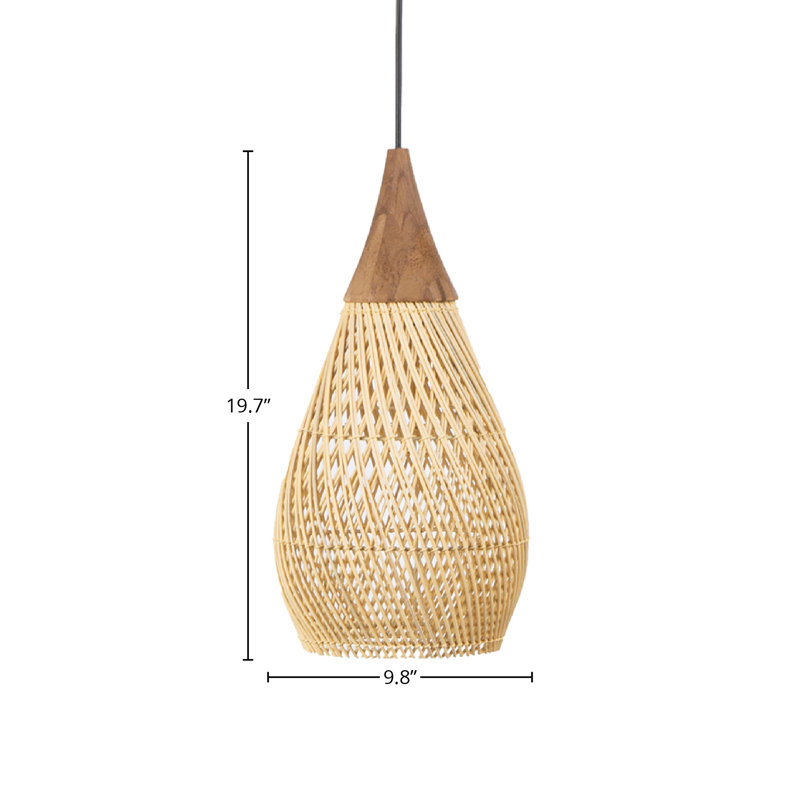 Luminaire suspendu 1 lumière Ardy, Naturel