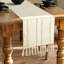 Rustic Farmhouse Table Runner with Tassel 33 x 183cm