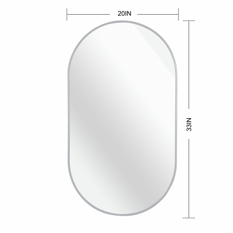 Miroir ovale en métal