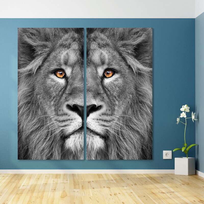 King of the Jungle AB Tempered Glass Panel Graphic Wall Art