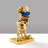 Hand-Painted Decorative Object, Gold & Blue, 7.1 x 12.6 x 4.7 inches | 100% Polyester | Unique Art Piece for Home Décor, Adds Color & Style | Perfect for Living Room, Office, or Gift Ideas-435084335