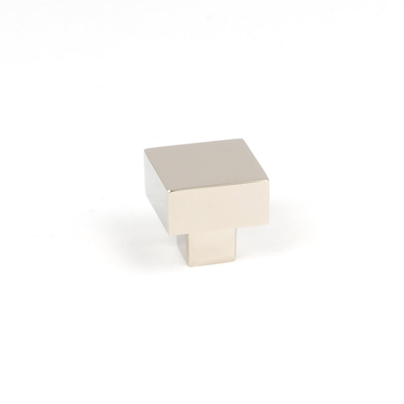 Square Knob, 2.5 cm, Polished Nickel