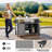 Outdoor Wicker Bar Cart With Rattan Storage Cabinet For Patio