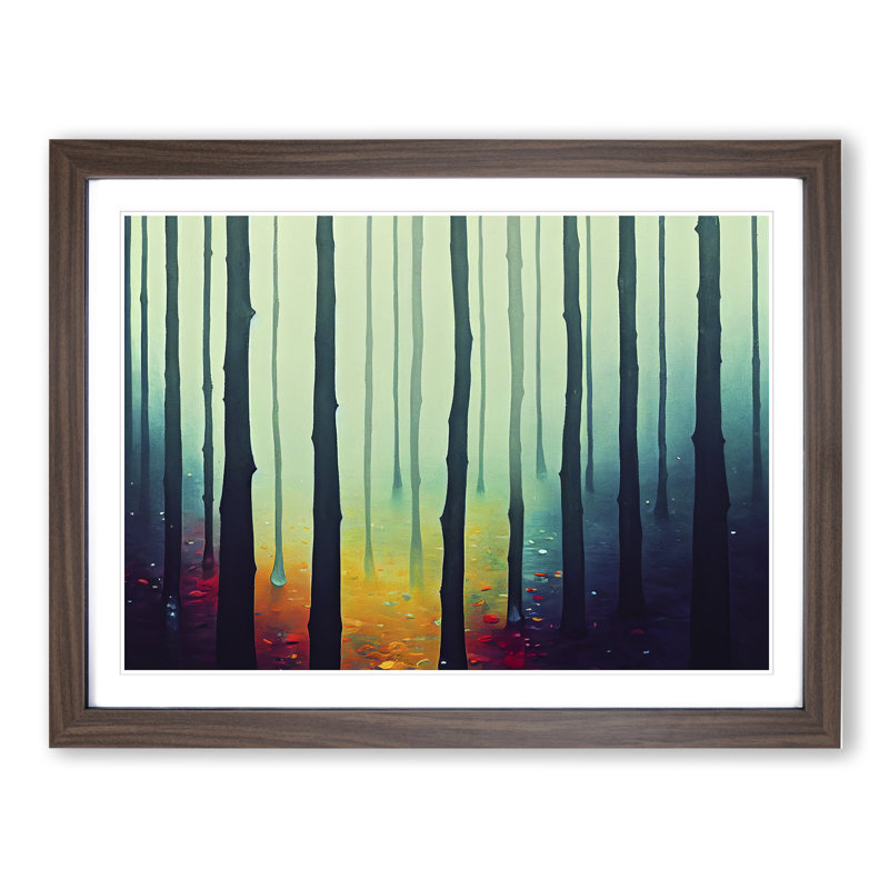Colourful Forest Vol.2 - Single Picture Frame Print, Walnut Framed, 34cm H x 46cm W x 2cm D
