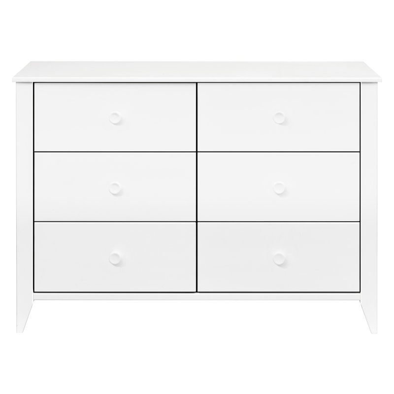 Sprout 6 Drawer Double Dresser, White
