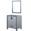 30 In. W X 22 D Dark Grey Bath Vanity With 28 Mirror & Flexible Storage Plenteous