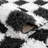 Atiray Shag Checkered Modern Black / White Area Rug-369433988