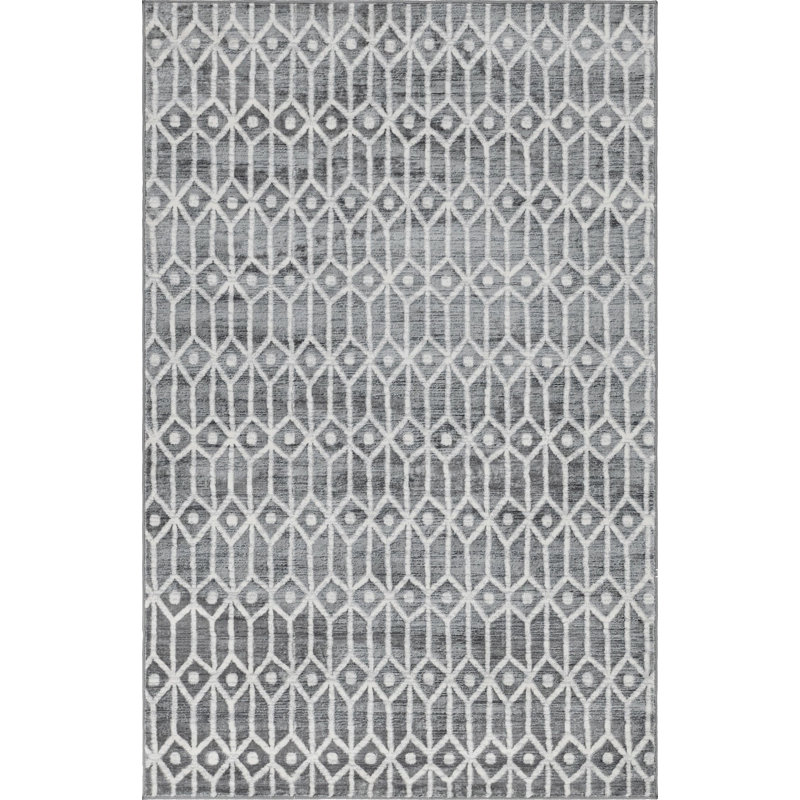Tapis clidy contemporain couleur ardoise, Rectangle de 5 pi x 8 pi