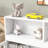 Bedroom White Twin Floor Bed With Shelves, Guardrail Opening And Bedside Bookcase & Accessibility In-312471343-312471341