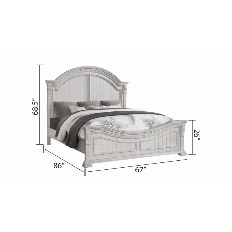 Grand lit de style transitionnel en bois (lit seulement)
