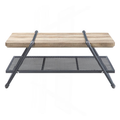 Table basse en chêne et gris sable à 1 tablette