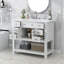 Meuble-lavabo 36 po avec lavabo supérieur, armoire de rangement moderne avec 2 portes à fermeture douce et 6 tiroirs, meuble-lavabo simple