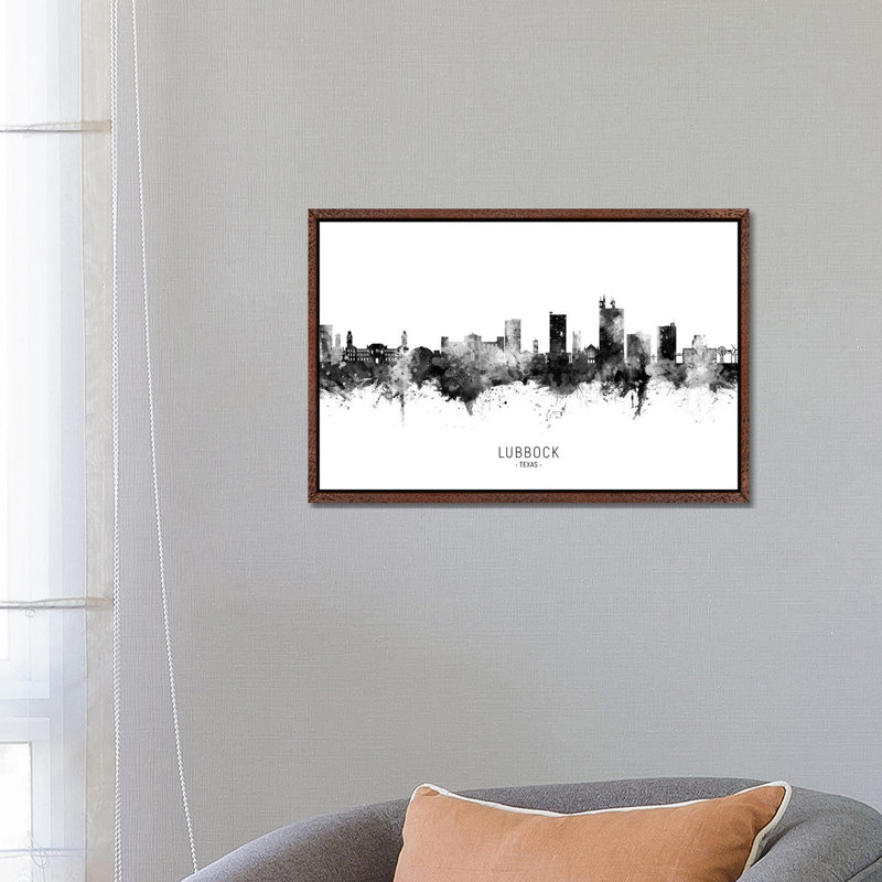 Lubbock Texas Skyline Name by Michael Tompsett - 1 Piece Wall Art on Canvas, 45.72cm H x 66.04cm W x 3.81cm D