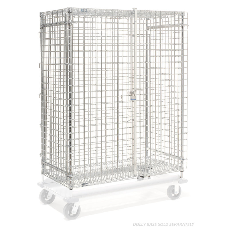 Metal Shelving Unit with Wheels, Chrome, 66" H x 48" W x 24" D