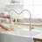 Contemporary Brushed Nickel Kitchen Faucet With Pull-Out Spray - Efficient Water Management Pull Out Mix Hot And Cold Easily
