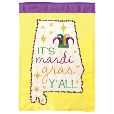 Double Sided Polyester Mardi Gras Garden Flag
