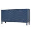 Élégant buffet doté de portes à motif ondulé sophistiquées avec un design à rainures arquées dans un agencement élégant à quatre portes, réglable, adapté pour le bureau, le vestibule et le salon-2058745090