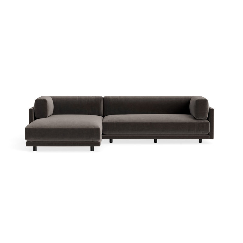 MTO - Sunday Small Sofa w/ Chaise, Left, Storm Velvet