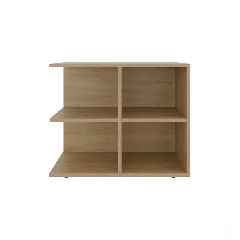 Side Table With Open Storage And 4 Shelves