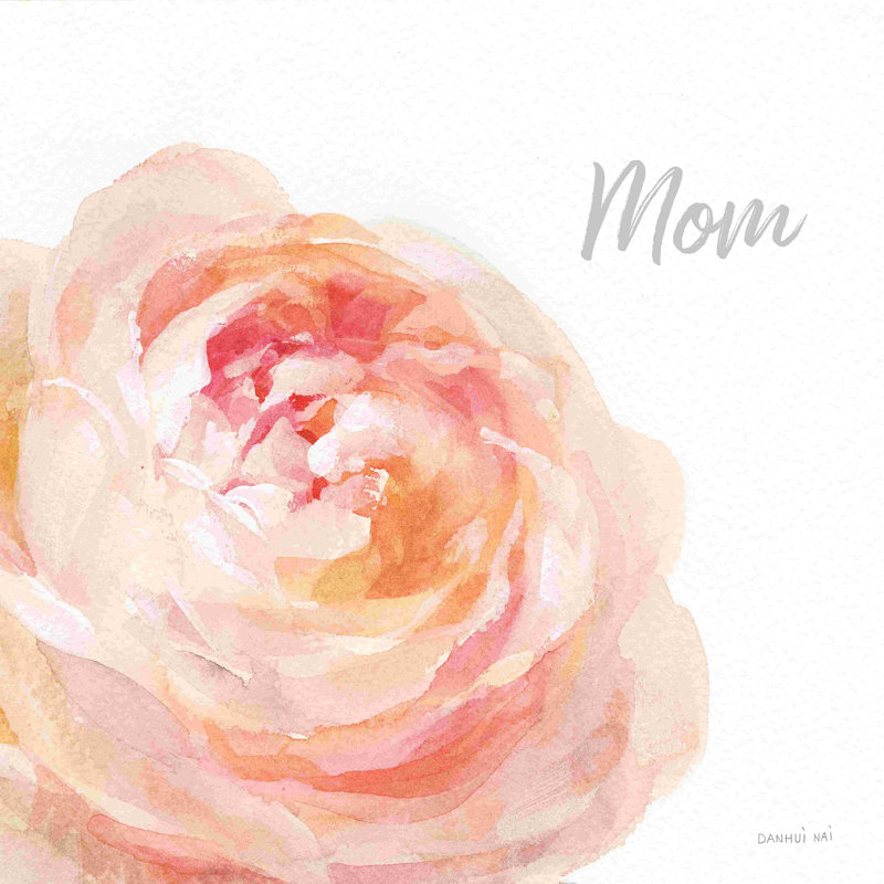 Garden Garden On White II Mom, H 12 po x l 12 po x P 1,25 po, Non, Toile tendue