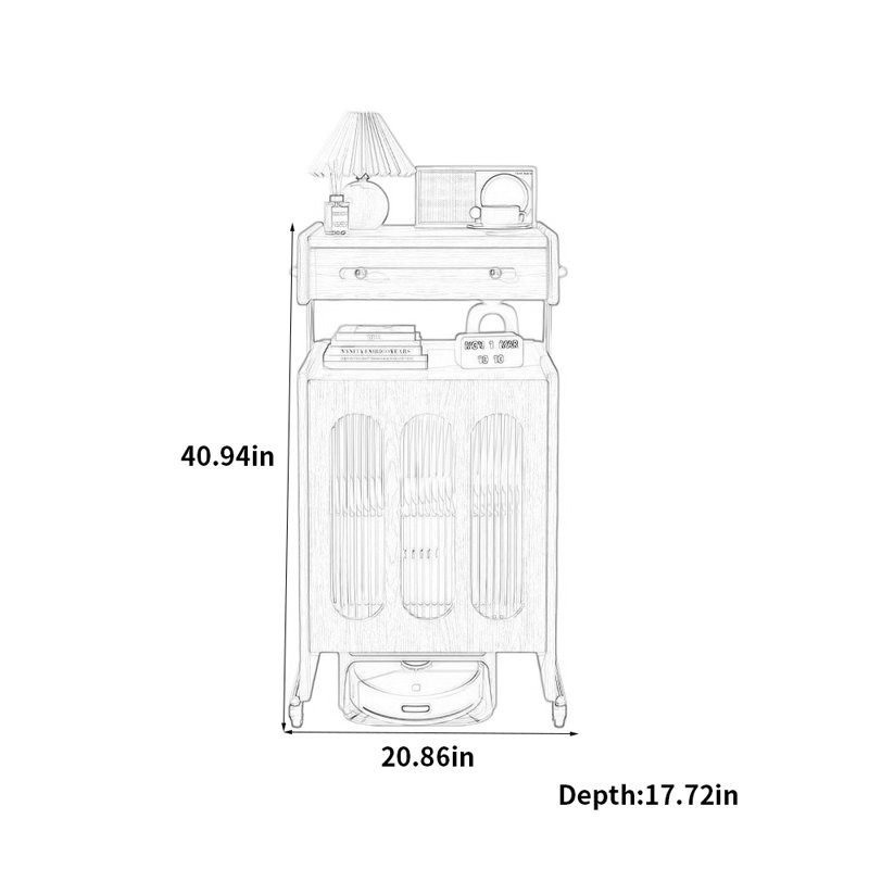 Armoire latérale portative, Cerisier